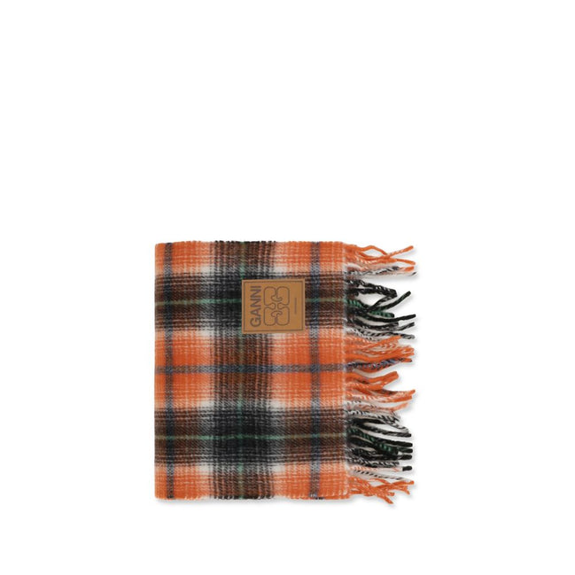 Ganni Orange Wool Scarf