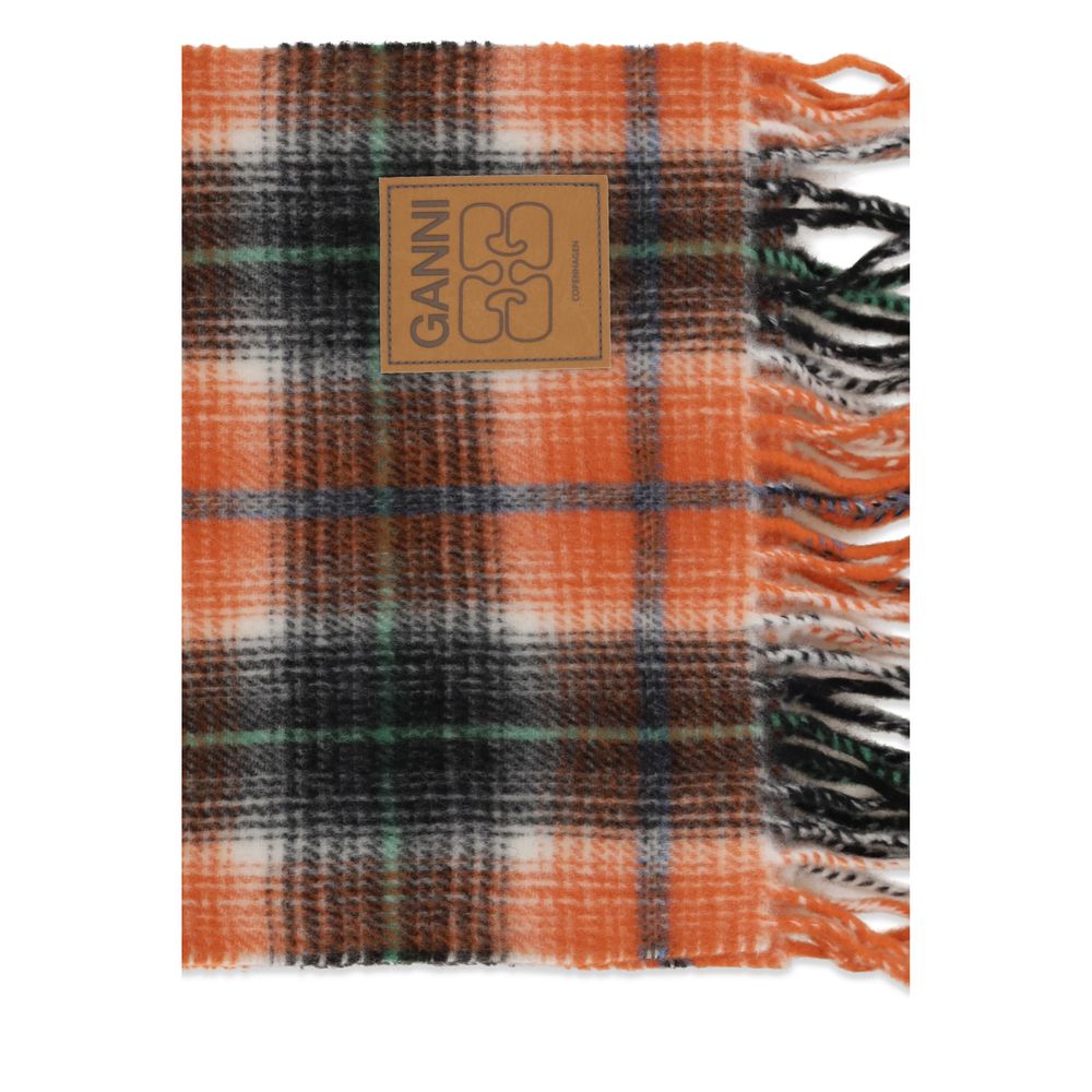 Ganni Orange Wool Scarf
