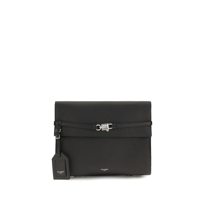 Dolce & Gabbana Black Calf Leather Shoulder Bag