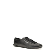 Dolce & Gabbana Black Calf Leather Low Top Sneakers