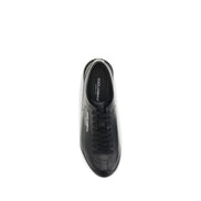 Dolce & Gabbana Black Calf Leather Low Top Sneakers