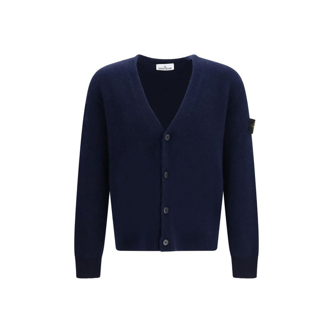 Stone Island Blue Alpaca Cardigan