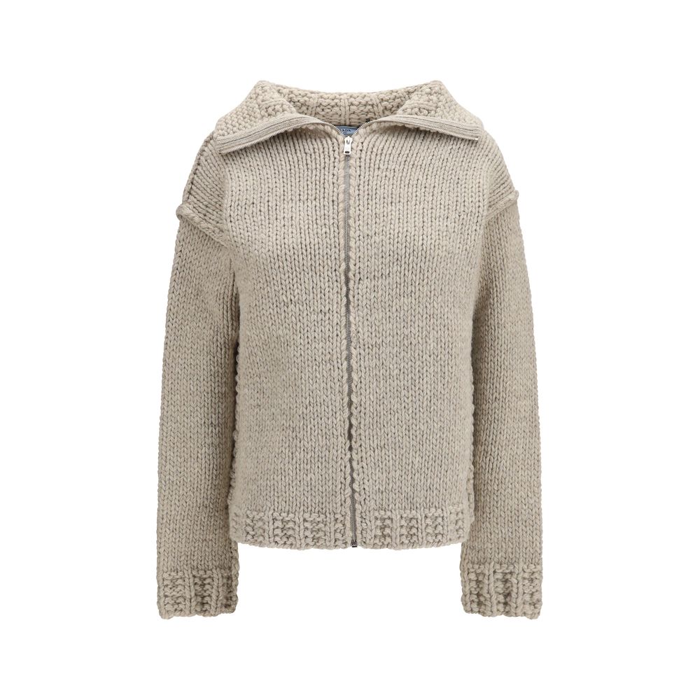 Prada Gray Wool Cardigan