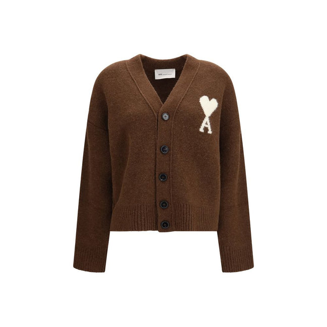 Ami Paris Brown Alpaca Cardigan