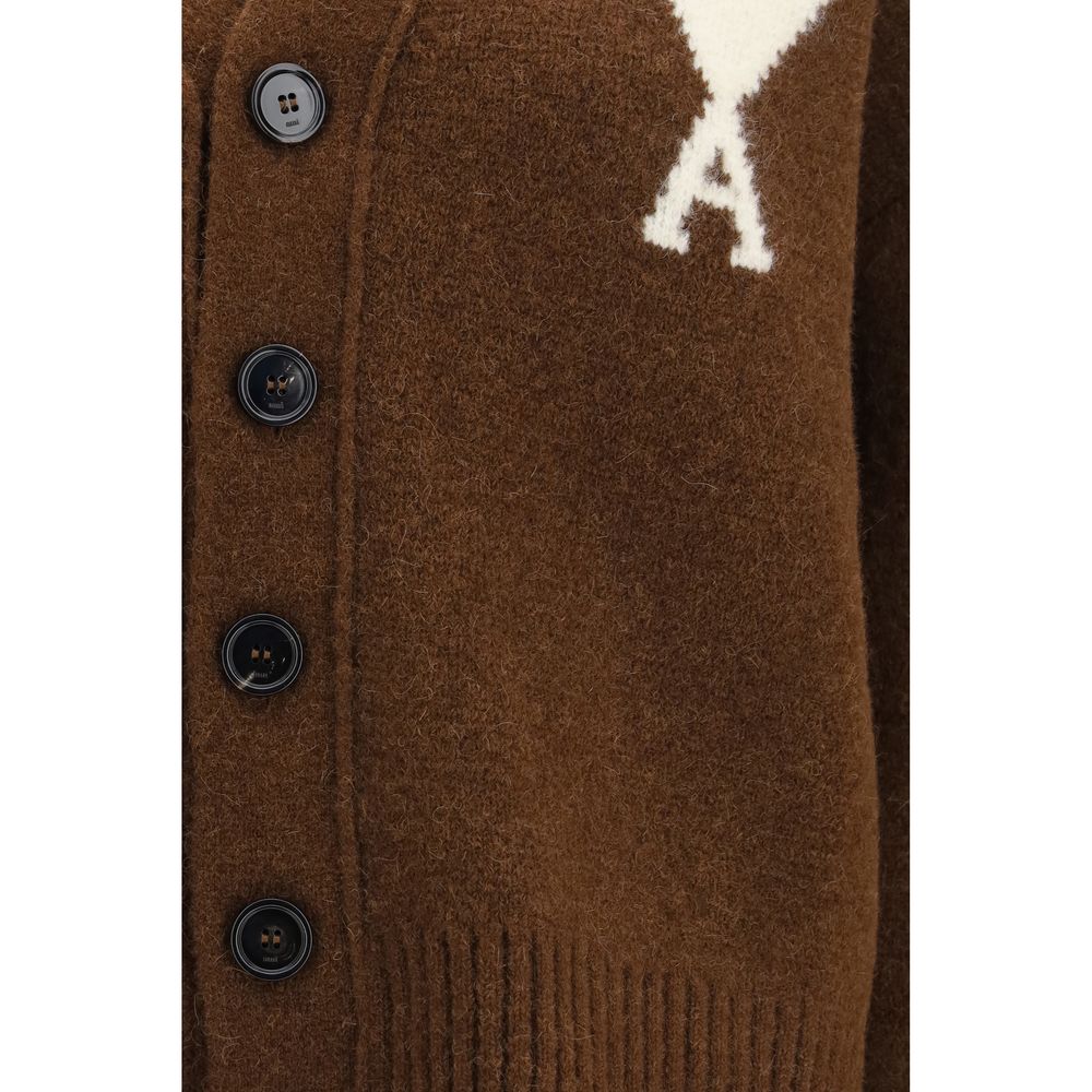 Ami Paris Brown Alpaca Cardigan