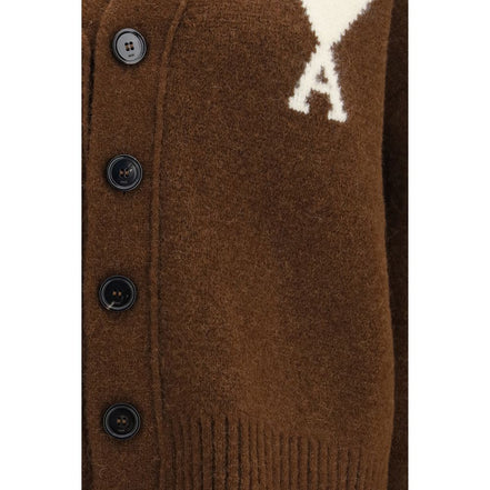 Ami Paris Brown Alpaca Cardigan