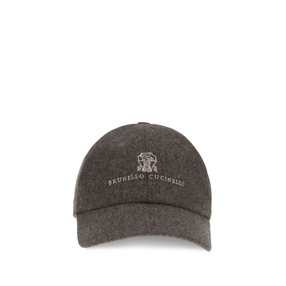 Brunello Cucinelli Brown Wool Cap (Baseball Hat)