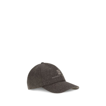 Brunello Cucinelli Brown Wool Cap (Baseball Hat)