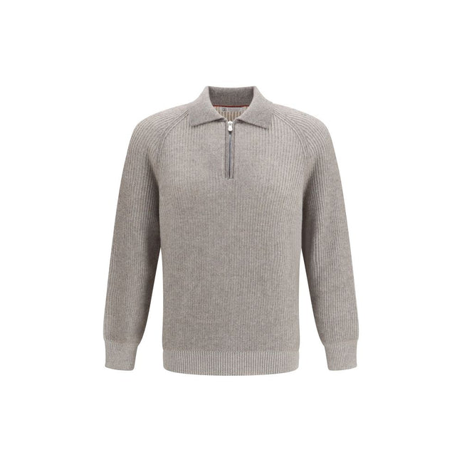 Brunello Cucinelli Gray Cashmere Sweatshirt