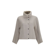 Brunello Cucinelli White Wool Coat