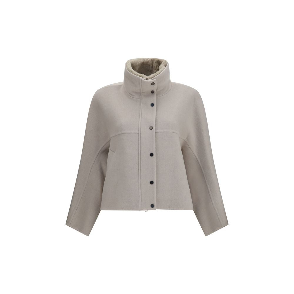 Brunello Cucinelli White Wool Coat