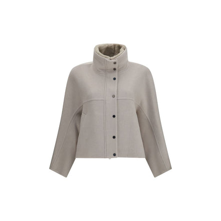 Brunello Cucinelli White Wool Coat