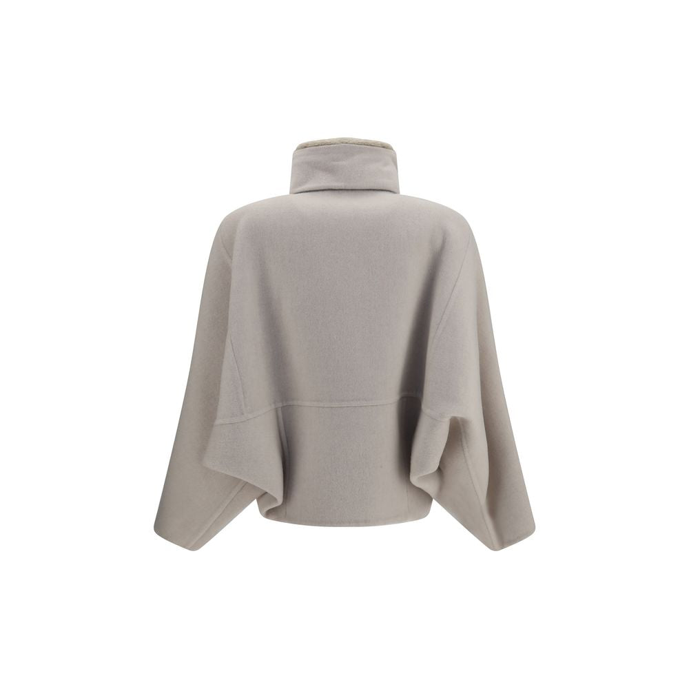 Brunello Cucinelli White Wool Coat