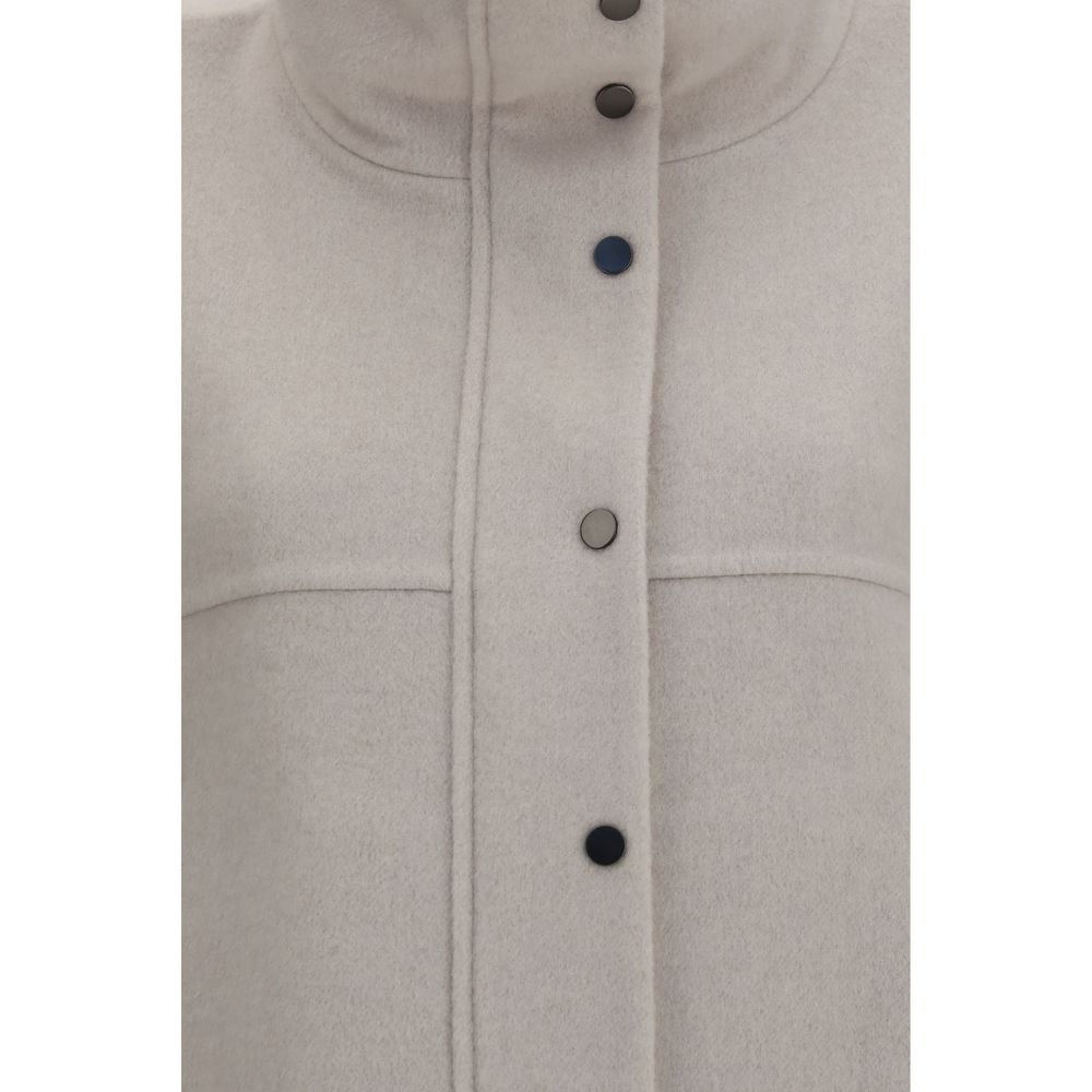 Brunello Cucinelli White Wool Coat
