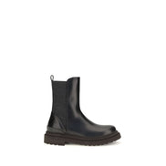 Brunello Cucinelli Black Calf Leather Chelsea Boots