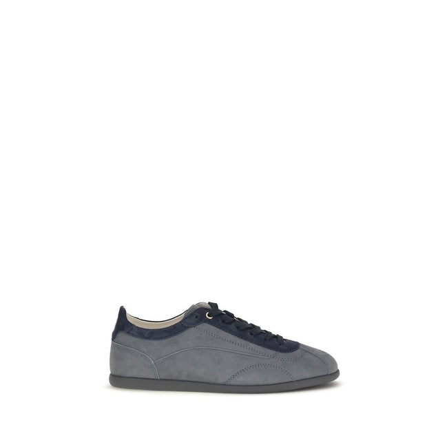 Brunello Cucinelli Gray Calf Leather Low Top Sneakers