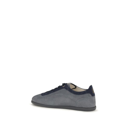 Brunello Cucinelli Gray Calf Leather Low Top Sneakers