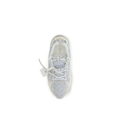Off-White Gray Fabric Athletic Sneakers