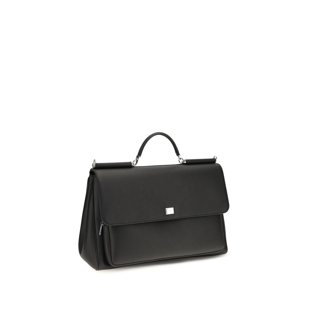Dolce & Gabbana Black Calf Leather Handbag