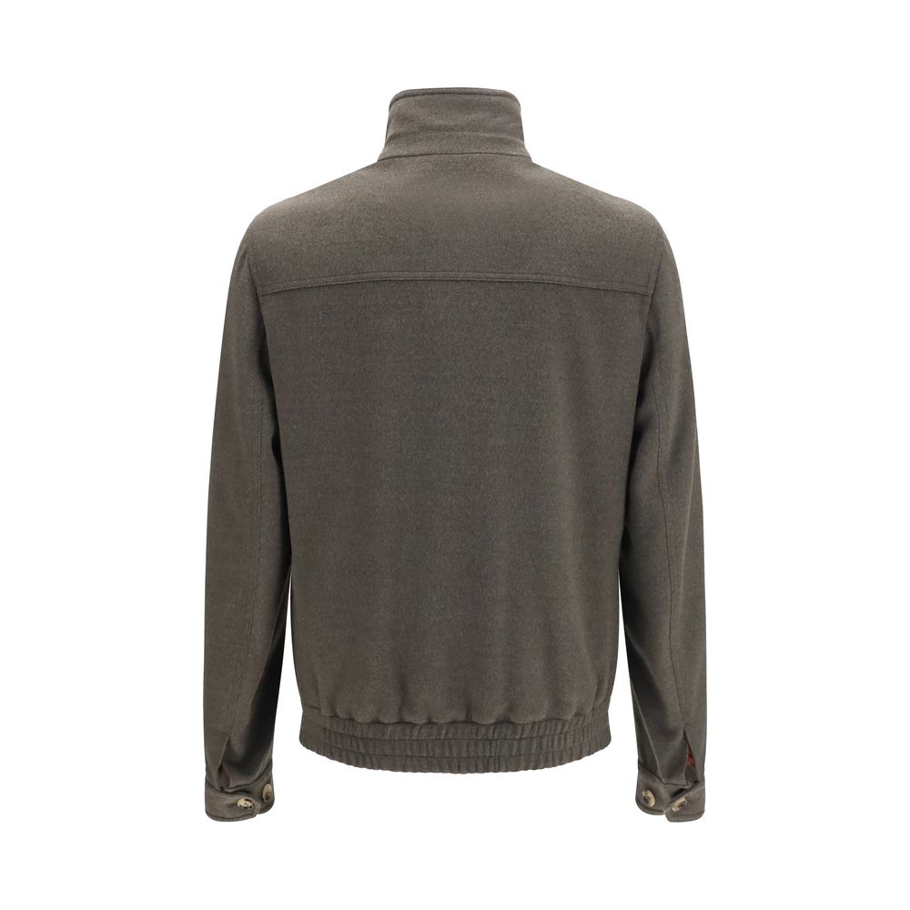 Brunello Cucinelli Gray Wool Full-Length Jacket