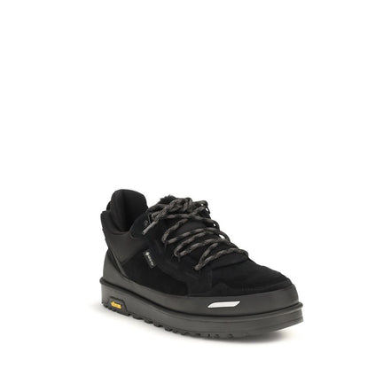 UGG Black Calf Leather Athletic Sneakers