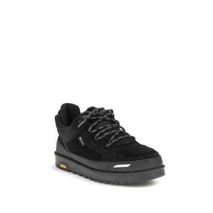 UGG Black Calf Leather Athletic Sneakers