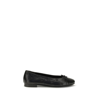 Tory Burch Black Calf Leather Ballet Flats