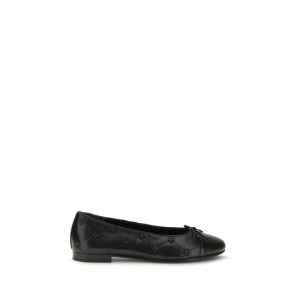 Tory Burch Black Calf Leather Ballet Flats
