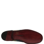 Dolce & Gabbana Metallic Blue Silver Leather Loafers
