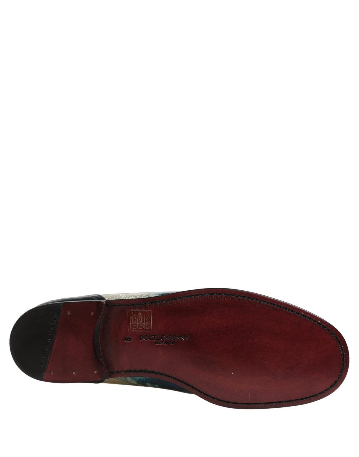 Dolce & Gabbana Metallic Blue Silver Leather Loafers