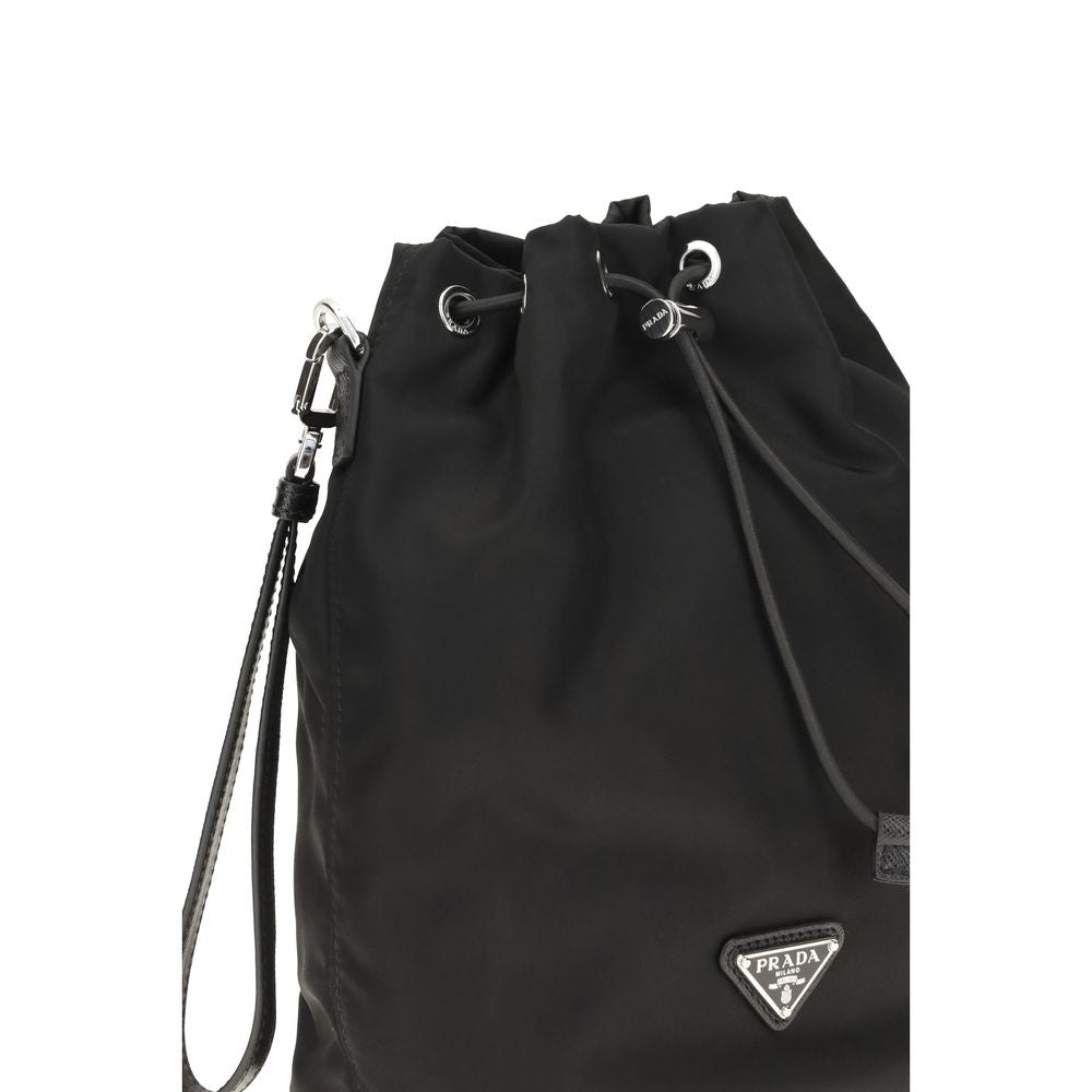 Prada Black Nylon Bucket Bag