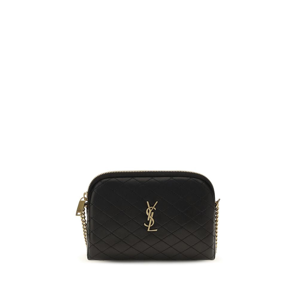 Saint Laurent Black Calf Leather Shoulder Bag