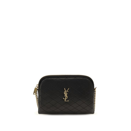 Saint Laurent Black Calf Leather Shoulder Bag