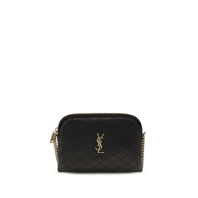 Saint Laurent Black Calf Leather Shoulder Bag