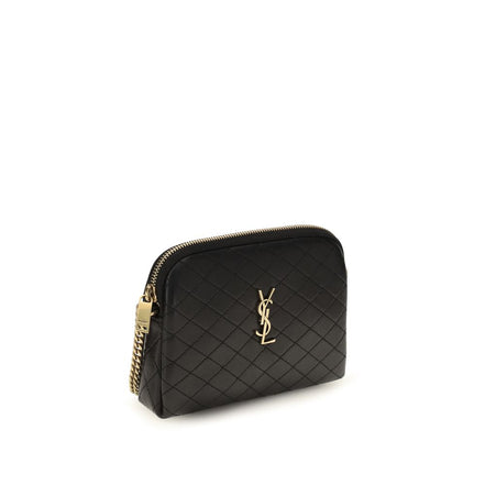 Saint Laurent Black Calf Leather Shoulder Bag