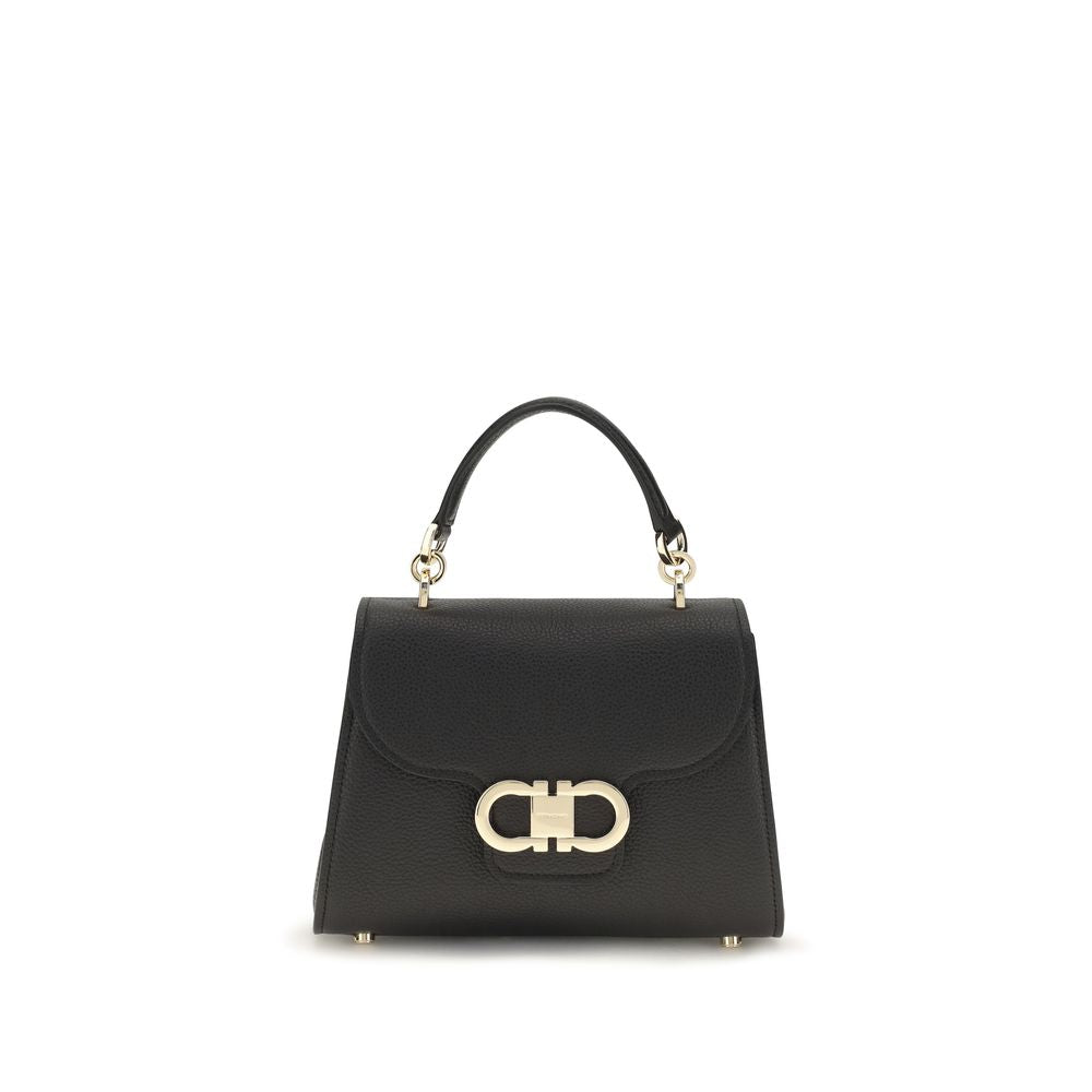Ferragamo Black Calf Leather Shoulder Bag