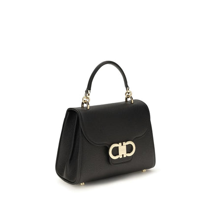 Ferragamo Black Calf Leather Shoulder Bag