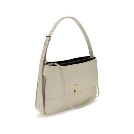 Ferragamo Beige Calf Leather Shoulder Bag