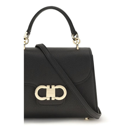 Ferragamo Black Calf Leather Shoulder Bag