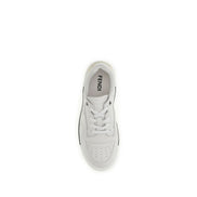 Fendi White Calf Leather Low Top Sneakers