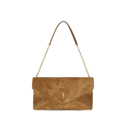 Saint Laurent Beige Suede Leather Shoulder Bag