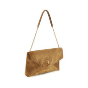Saint Laurent Beige Suede Leather Shoulder Bag