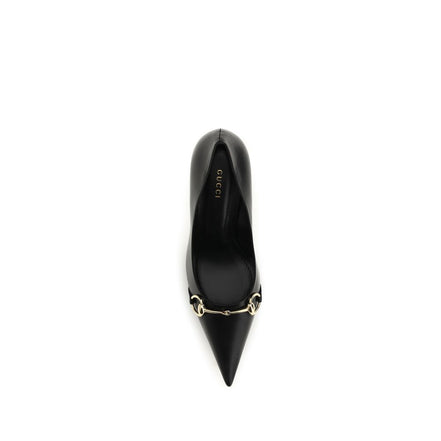 Gucci Black Calf Leather High Heel Pumps