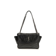 Saint Laurent Black Calf Leather Shoulder Bag