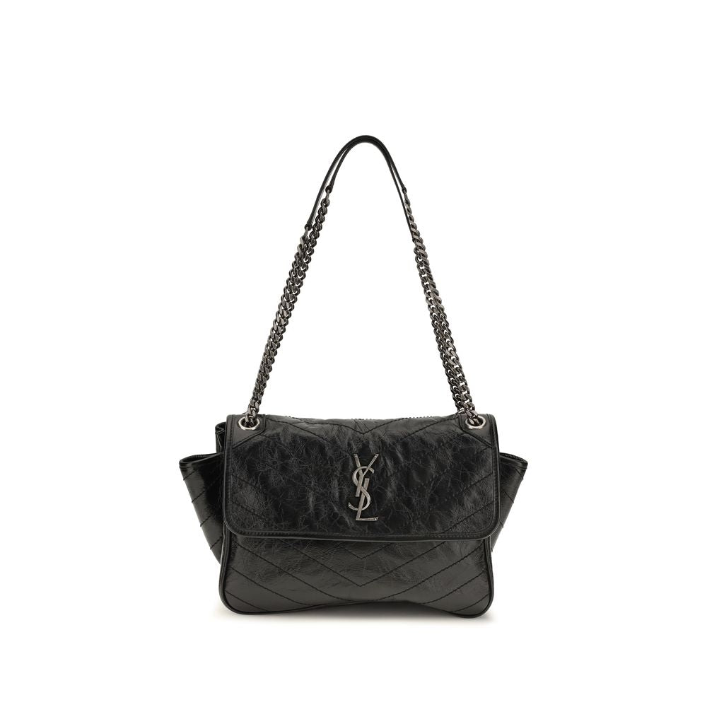 Saint Laurent Black Calf Leather Shoulder Bag
