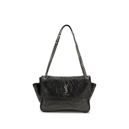 Saint Laurent Black Calf Leather Shoulder Bag