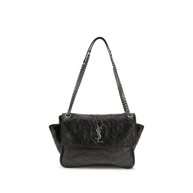 Saint Laurent Black Calf Leather Shoulder Bag