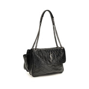 Saint Laurent Black Calf Leather Shoulder Bag