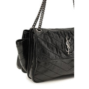 Saint Laurent Black Calf Leather Shoulder Bag