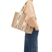 Chloé Beige Linen Tote Bag